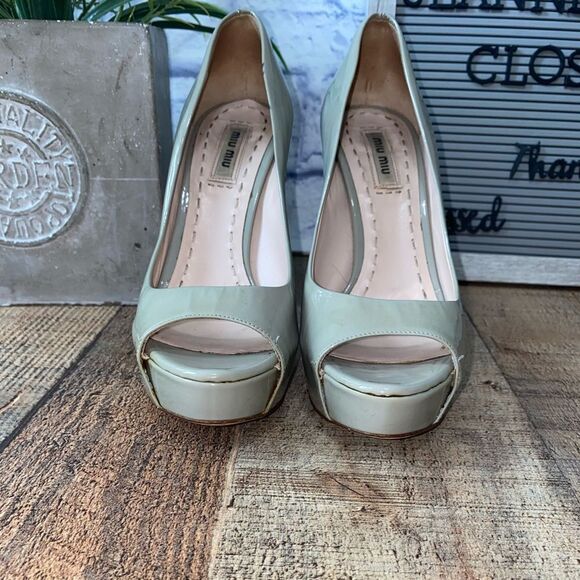 Miu Miu patent leather pumps peep toe 36 - Picture 12 of 14